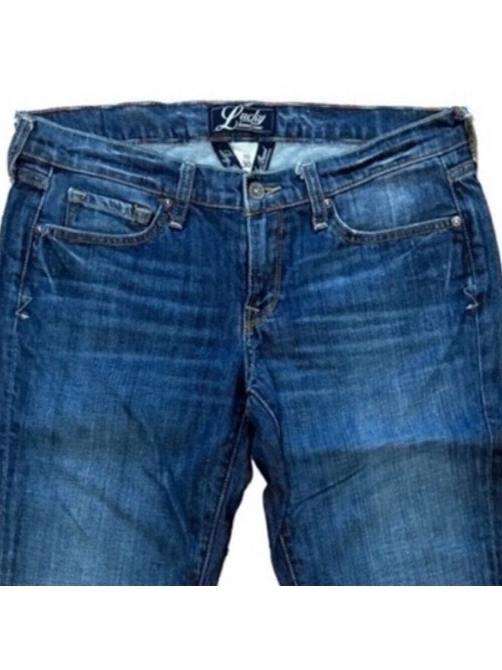 🍀 LUCKY BRAND 90s Vintage Low-Rise Sweet Boot Jeans Size 10 🍀 - Picture 2 of 12